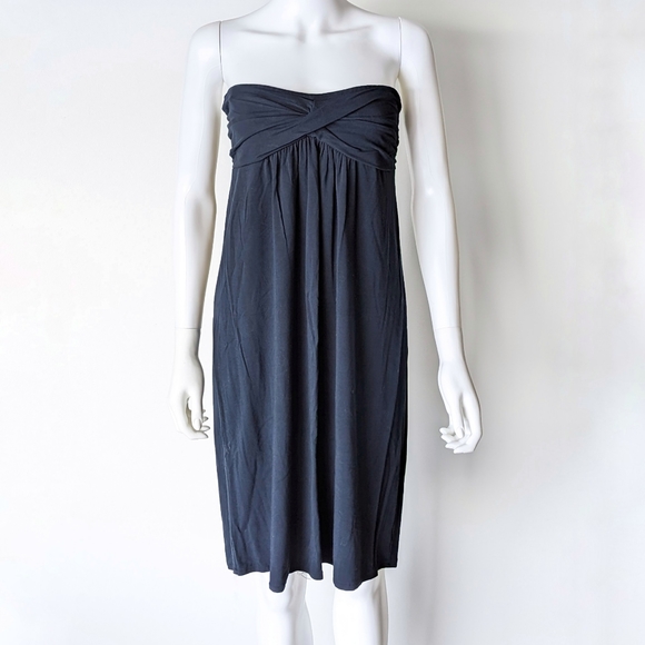 J. Crew Navy Strapless Twist Front Beach Coverup Dress - Picture 4 of 7